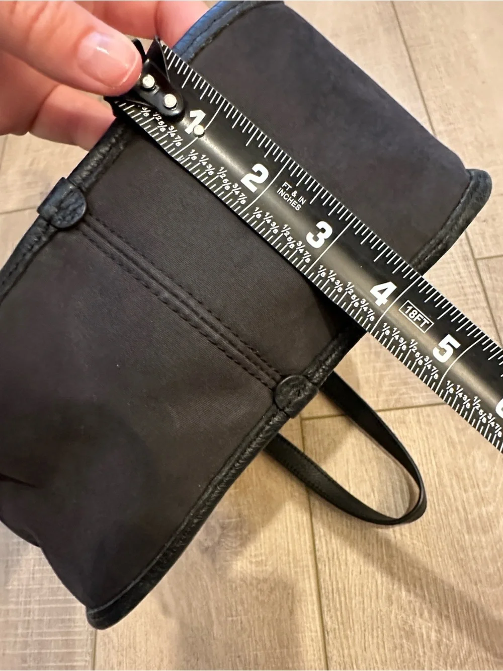 lululemon athletica Now and Always Black Shoulder Tote with Pebble Leather Trim